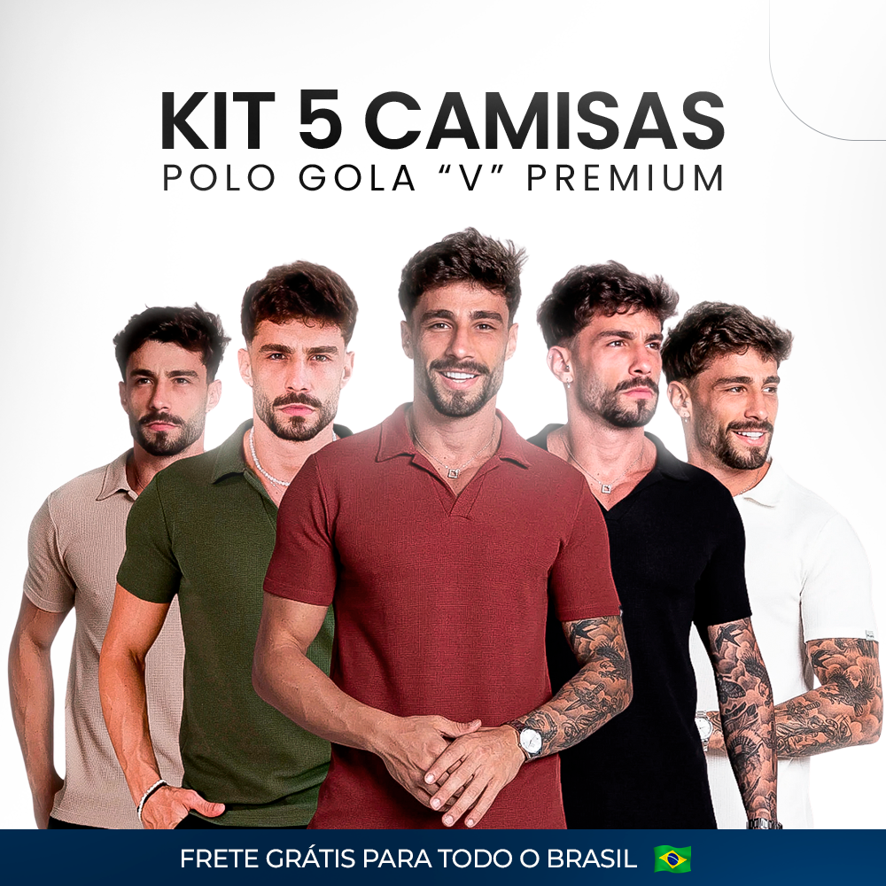 [COMPRE 3 LEVE 5] Camisa Polo Gola V Premium!